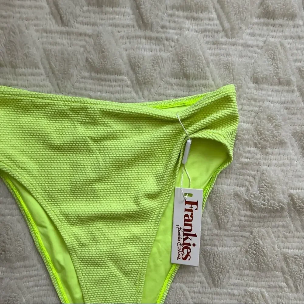 Frankie's Bikinis Grotto High Waisted Metallic Swimsuit Bottoms in Sundance